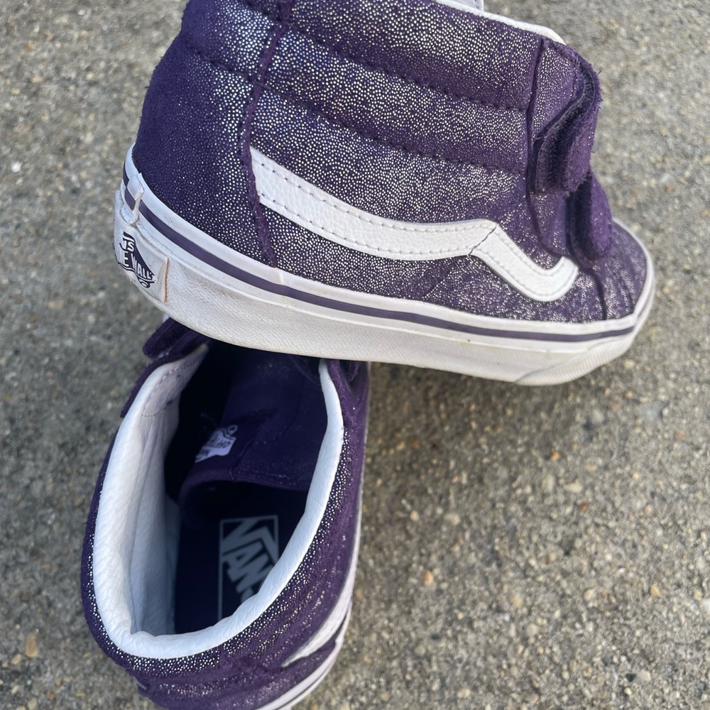 Vans Kids Purple Glitter Shoes - Picture 3 of 5